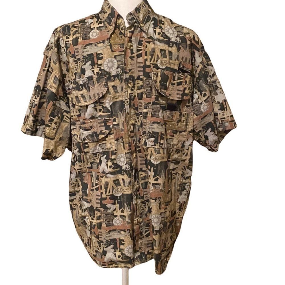 Oil field Camo Fishing Shirt Size Small
